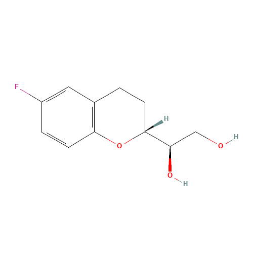 (1'R,2R)-2-(1',2'-Dihydroxyethyl)-6-fluorochromane (CAS: 303176-45-6) - Chemical Structure and Molecular Formula 