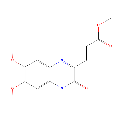 3,4-Dihydro-6,7-dimethoxy-4-methyl-3-oxo-2-quinoxalinepropanoic Acid Methyl Ester (CAS: 131426-28-3) - Chemical Structure and Molecular Formula 