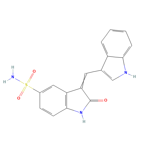 2,3-Dihydro-3-(1H-indol-3-ylmethylene)-2-oxo-1H-indole-5-sulfonamide (CAS: 181223-16-5) - Related Chemical Product