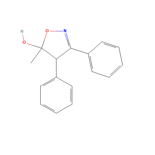 4,5-Dihydro-5-methyl-3,4-diphenyl-5-isoxazolol (CAS: 181696-73-1) - Chemical Structure and Molecular Formula 