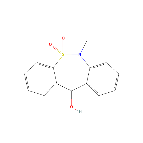 6,11-Dihydro-6-methyl-dibenzo[c,f][1,2]thiazepin-11-ol 5,5-Dioxide (CAS: 26638-56-2) - Chemical Structure and Molecular Formula 