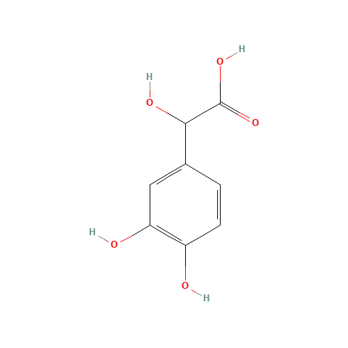 D,L-3,4-Dihydroxymandelic Acid (CAS: 775-01-9) - Chemical Structure and Molecular Formula 