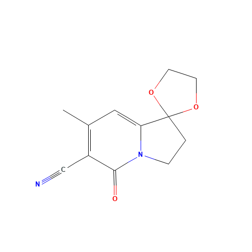 2',3'-Dihydro-7'-methyl-5'-oxo-spiro[1,3-dioxolane-2,1'(5'H)-indolizine]-6'-carbonitrile (CAS: 58610-64-3) - Related Chemical Product