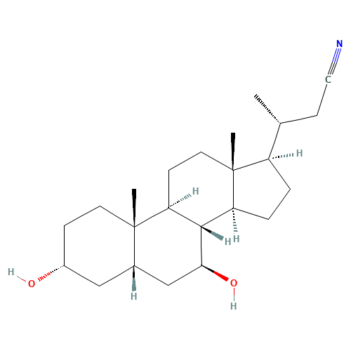 (3a,5b,7b)-3,7-Dihydroxy-24norcholane-23-nitrile (CAS: 118316-12-4) - Related Chemical Product