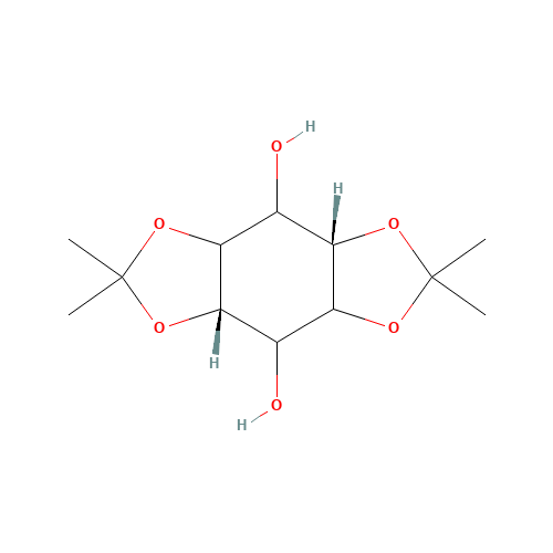 1,2:4,5-Diisopropylidene D,L-myo-Inositol (CAS: 98974-89-1) - Chemical Structure and Molecular Formula 