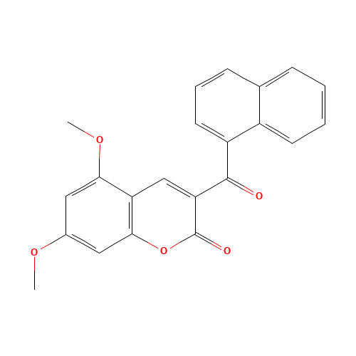 5,7-Dimethoxy-3-(1-naphthoyl)coumarin (CAS: 86548-40-5) - Chemical Structure and Molecular Formula 