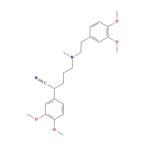 2-(3,4-Dimethoxyphenyl)-5-{[2-(3,4-dimethoxyphenyl)-ethyl]methyl-amino}-pentanenitrile (CAS: 95748-23-5) - Related Chemical Product