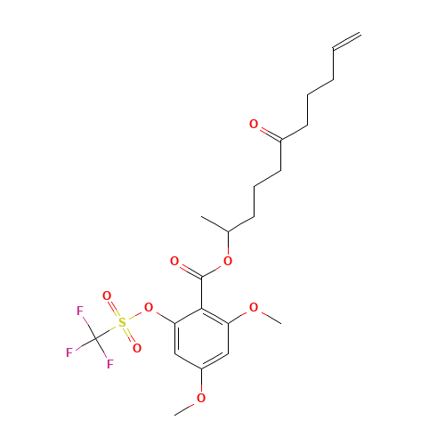 rac 2,4-Dimethoxy-6-[[(trifluoromethyl)sulfonyl]oxy]benzoic Acid 1-Methyl-5-oxo-9-decen-1-yl Ester (CAS: 312305-41-2) - Related Chemical Product