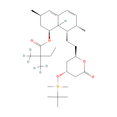 6(R)-[2-(8(S)-(2,2-Dimethyl-d6-butyryl)oxy]-2(S),6(R)-dimethyl-1,2,6,7,8,8a(R)-hexahydro-1(S)-naphthyl]ethyl-4(R)-(t-butyl-dimethylsilyl)oxy-3,4,5,6-tetrahydro-2H-pyran-2-one (CAS: 1335460-29-1) - Related Chemical Product