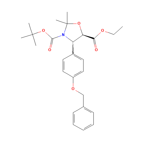 (4S,5R)-2,2-Dimethyl-4-[4-(phenylmethoxy)phenyl]-N-Dimethylethoxycarbonyl-3,5-oxazolidinecarboxylic Acid Ethyl Ester (CAS: 382596-27-2) - Related Chemical Product