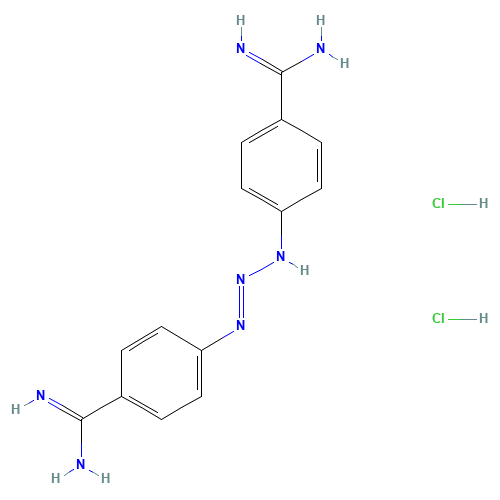 Diminazene Dihydrochloride (CAS: 31384-83-5) - Chemical Structure and Molecular Formula 