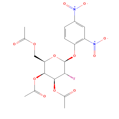 2,4-Dinitrophenyl 2-Deoxy-2-fluoro-b-D-galactoside 3,4,6-Triacetate (CAS: 207975-84-6) - Chemical Structure and Molecular Formula 
