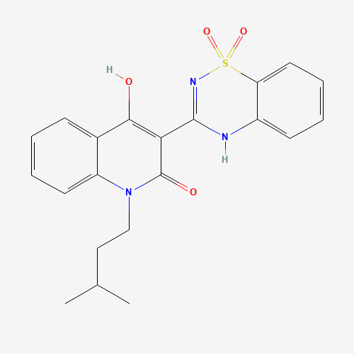 3-(1,1-Dioxo-1,4-dihydrobenzo[1,2,4]thiadiazin-3-yl)-4-hydroxy-1-(3-methylbutyl)-1H-quinolin-2-one (CAS: 303776-89-8) - Related Chemical Product