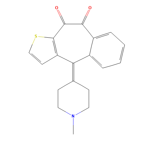 9,10-Dioxo Ketotifen (CAS: 43076-16-0) - Chemical Structure and Molecular Formula 
