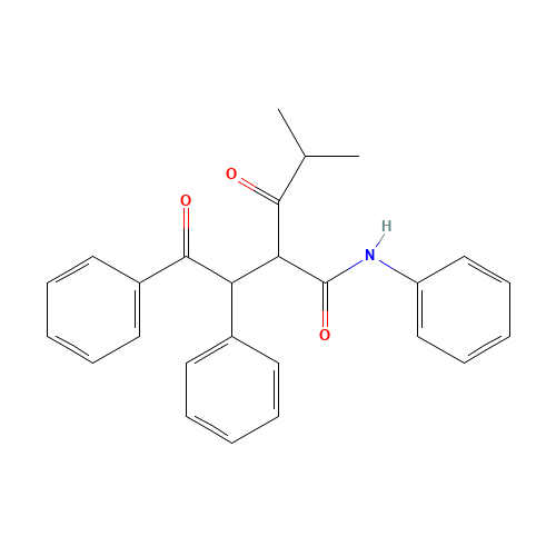 N,3-Diphenyl-2-(2-methyl-1-oxopropyl)4-oxo-N-benzenebutanamide (CAS: 444577-70-2) - Chemical Structure and Molecular Formula 