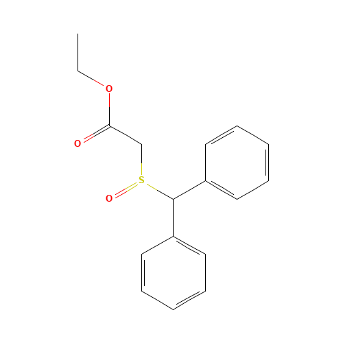 [(Diphenylmethyl)sulfinyl]acetic Acid Ethyl Ester (CAS: 118286-19-4) - Chemical Structure and Molecular Formula 