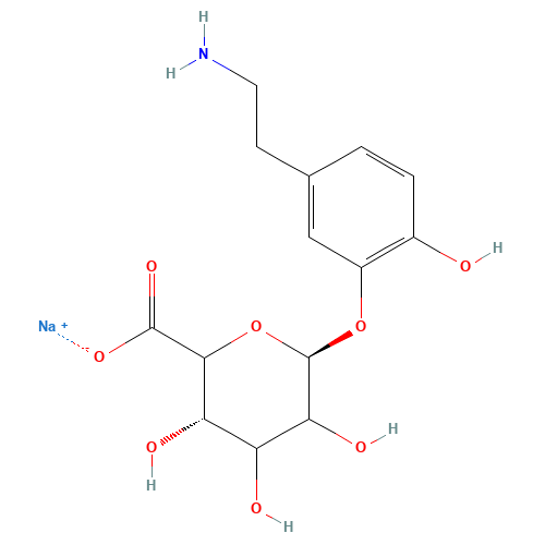 Dopamine 3-b-D-Glucuronide Sodium Salt (CAS: 69975-91-3) - Chemical Structure and Molecular Formula 