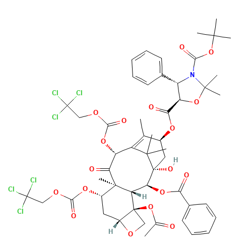 13-{[(3-N-Boc)-2,2-dimethyl-4S-phenyl-1,3-oxazolidin-5R-yl]formyl}-10-deacetyl-7,10-bis{[(2,2,2-trichloroethyl)oxy]carbonyl} Baccatin III (CAS: 143527-76-8) - Related Chemical Product