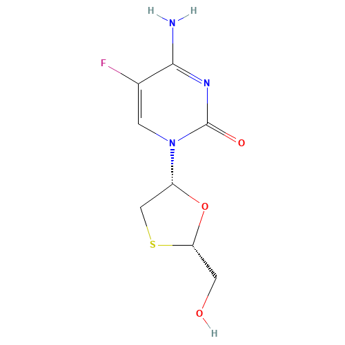 (+)-Emtricitabine (CAS: 137530-41-7) - Chemical Structure and Molecular Formula 