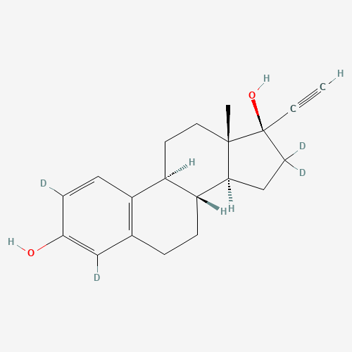 Ethynyl Estradiol-2,4,16,16-d4 (CAS: 350820-06-3) - Chemical Structure and Molecular Formula 