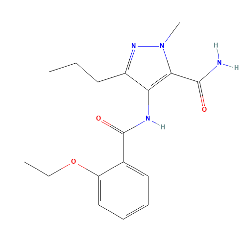 4-(2-Ethoxybenzamido)-1-methyl-3-n-propylpyrazole-5-carboxamide (CAS: 139756-03-9) - Chemical Structure and Molecular Formula 