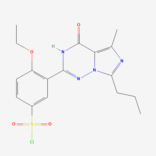 4-Ethoxy-3-(5-methyl-4-oxo-7-propyl-3,4-dihydro-imidazo[5,1-f][1,2,4]-triazin-2-yl)benzene-sulfonyl Chloride (CAS: 224789-26-8) - Related Chemical Product