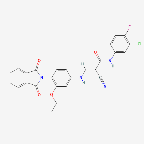 (E)-3-[3-Ethoxy-4-(phthalimidyl)anilino]-N-(3-chloro-4-fluorophenyl)-2-cyano-2-propenamide (CAS: 915945-39-0) - Related Chemical Product