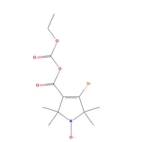 Ethyl 4-Bromo-1-oxyl-2,2,5,5-tetramethyl-δ3-pyrroline-3-carboxylate (CAS: 215956-48-2) - Chemical Structure and Molecular Formula 