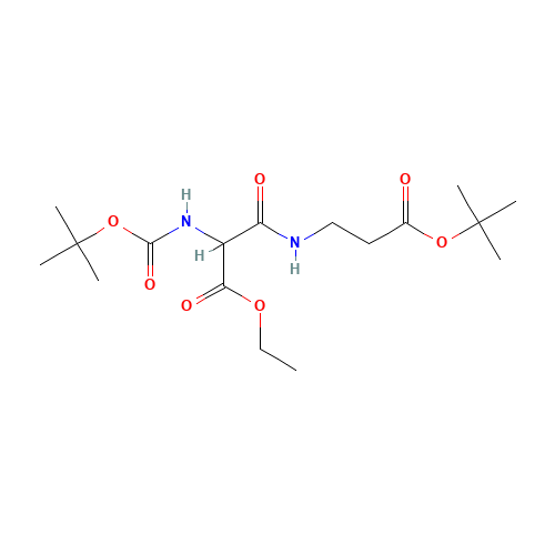 Ethyl 3-(3-tert-Butoxy-3-oxopropylamino)-2-(N-boc-amino)-3-oxopropanoate (CAS: 1076200-11-7) - Chemical Structure and Molecular Formula 