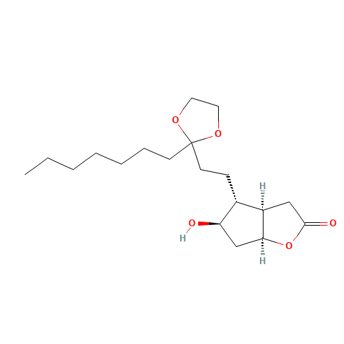 (3aR,4R,5R,6aS)-4-[3-(Ethyleneketal)decanyl]hexahydro-5-hydroxy-2H-cyclopenta[b]furan-2-one (CAS: 118696-65-4) - Related Chemical Product