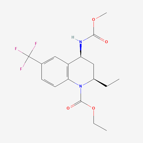 (2R,4S)-2-Ethyl-4-methoxycarbonylamino-6-trifluoromethyl-3,4-dihydro-2H-quinoline-1-carboxylic Acid Ethyl Ester (CAS: 474645-94-8) - Related Chemical Product