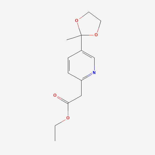 Ethyl 2-[5-(2-Methyl-1,3-dioxolan-2-yl)-2-pyridyl]acetate (CAS: 1076198-08-7) - Related Chemical Product
