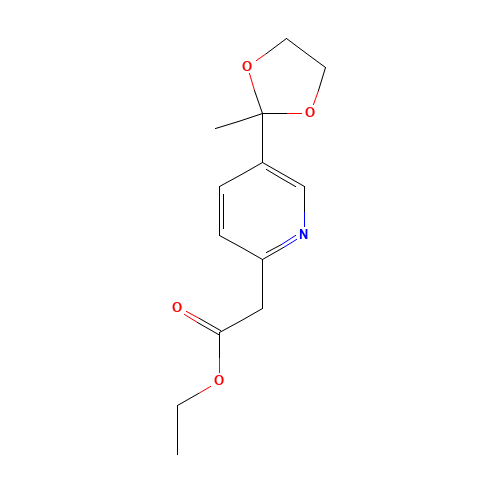 Ethyl 2-[5-(2-Methyl-1,3-dioxolan-2-yl)-2-pyridyl]acetate (CAS: 1076198-08-7) - Related Chemical Product