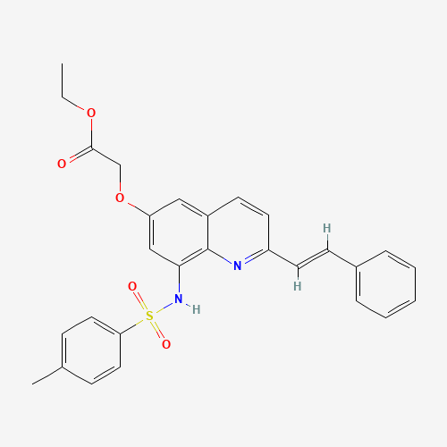 Ethyl 2-(2-[(E)-2-Phenyl-1-ethenyl]-6-quinolyloxy-8-p-toluenesulfonamido)acetate (CAS: 316124-89-7) - Related Chemical Product