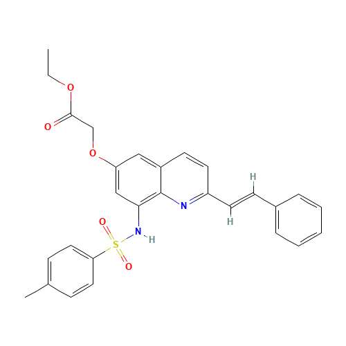 Ethyl 2-(2-[(E)-2-Phenyl-1-ethenyl]-6-quinolyloxy-8-p-toluenesulfonamido)acetate (CAS: 316124-89-7) - Related Chemical Product