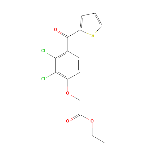 Ethyl-[4-(thienylketo)-2,3-dichloro-phenoxy]acetate (CAS: 66883-42-9) - Chemical Structure and Molecular Formula 