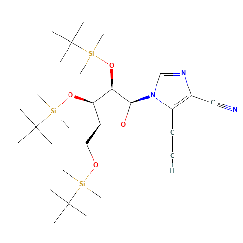 5-Ethynyl-1-(2',3',5'-tri-O-tert-butyldimethylsilyl-b-D-ribofuranosyl)imidazo-4-carbonitrile (CAS: 147212-83-7) - Related Chemical Product