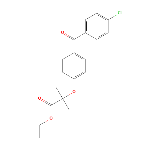 Fenofibric Acid Ethyl Ester (CAS: 42019-08-9) - Chemical Structure and Molecular Formula 