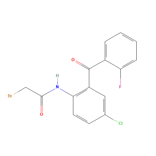 N-[2-(2-Fluorophenyl)-4-chlorophenyl-2-bromoacetamide (CAS: 1584-62-9) - Related Chemical Product