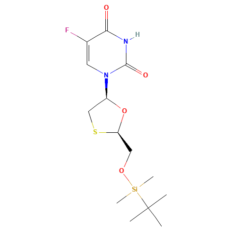 cis-5-Fluoro-1-[2-[[[(1,1-dimethylethyl)dimethylsilyl]oxy]methyl]-1,3-oxathiolan-5-yl]-2,4(1H,3H)-pyrimidinedione (CAS: 1217659-69-2) - Related Chemical Product