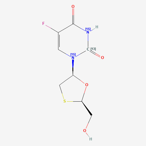 cis 5-Fluoro-1-[2-(hydroxymethyl)-1,3-oxathiolan-5-yl]-2,4(1H,3H)-pyrimidinedione-13C,15N2 (CAS: 1217728-33-0) - Related Chemical Product