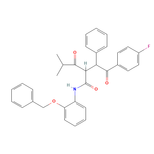 2-[2-(4-Fluorophenyl)-2-oxo-1-phenyl-ethyl]-4-methyl-3-oxo-pentanoic Acid, (2-Benzyloxy-phenyl)-amide (CAS: 887355-33-1) - Related Chemical Product