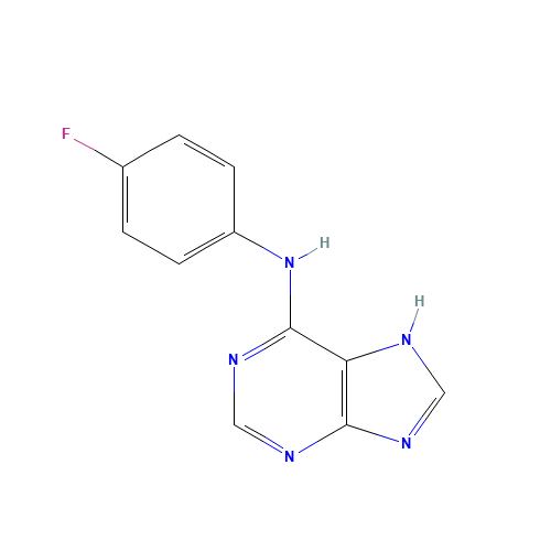 (4-Fluorophenyl)(9H-purin-6-yl)amine (CAS: 73663-95-3) - Chemical Structure and Molecular Formula 