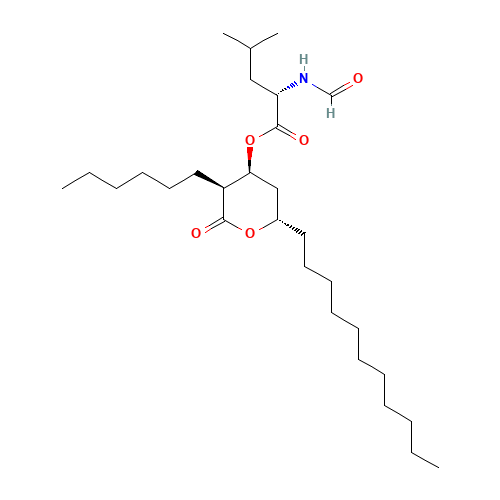 N-Formyl-L-leucine (3S,4S,6S)-3-Hexyltetrahydro-2-oxo-6-undecyl-2H-pyran-4-yl Ester (CAS: 130676-65-2) - Related Chemical Product