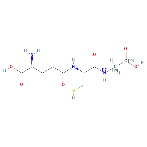 Glutathione-glycine-13C2,15N1 (CAS: 815610-65-2) - Chemical Structure and Molecular Formula 