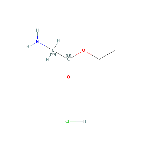 Glycine-13C2 Ethyl Ester Hydrochloride (CAS: 1246819-31-7) - Chemical Structure and Molecular Formula 