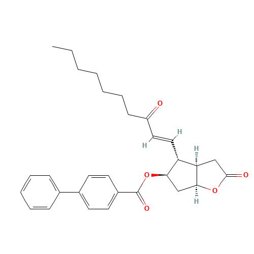 (3aR,4R,5R,6aS)-hexahydro-5-hydroxy-4-(3-oxo-1-decenyl)-2H-cyclopenta[b]furan-2-one 5-(4-Phenylbenzoate) (CAS: 39865-76-4) - Related Chemical Product