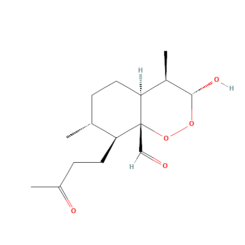 (3R,4R,4aS,7R,8S,8aR)-Hexahydro-3-hydroxy-4,7-dimethyl-8-(3-oxobutyl)-1,2-benzodioxin-8a(3H)-carboxaldehyde (CAS: 149588-86-3) - Related Chemical Product