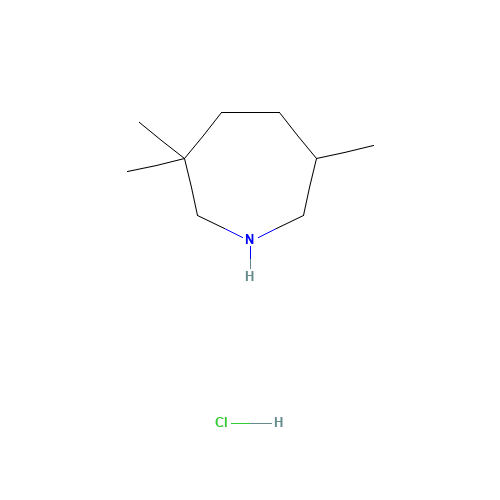 Hexahydro-3,3,5-trimethyl-1H-azepine Hydrochloride (CAS: 86404-45-7) - Chemical Structure and Molecular Formula 