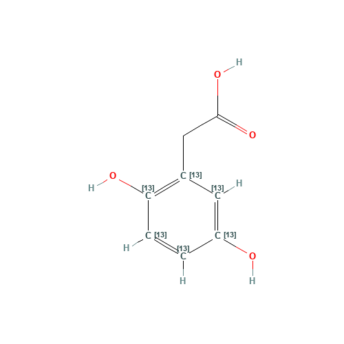 Homogentisic Acid-13C6 (CAS: 1216468-48-2) - Chemical Structure and Molecular Formula 